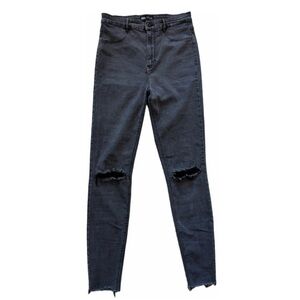 Zara Black Distressed Stretchy Skinny Jeans